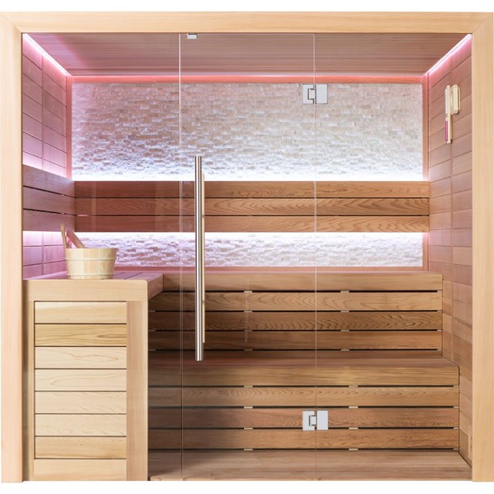 Finská sauna EAGO AWT E1602A červený cedr 220×200 bez kamen