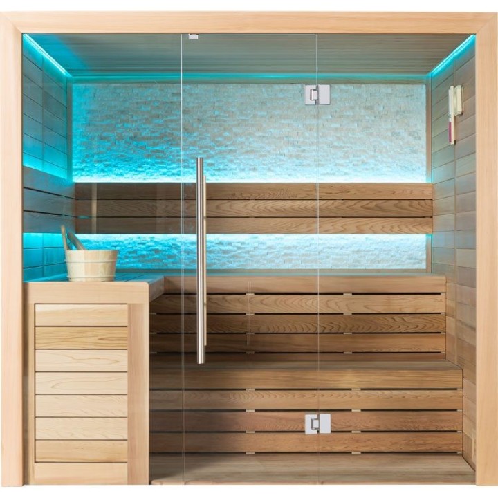 Finská sauna EAGO AWT E1602A červený cedr 220×200 bez kamen