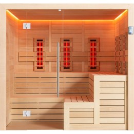Finská sauna EAGO AWT E1613XL-IR hemlock 240×200 bez kamen