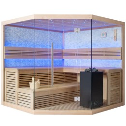 Finská sauna EAGO AWT B1101A hemlock 220×220 9 kW EOS BiO-Cubo
