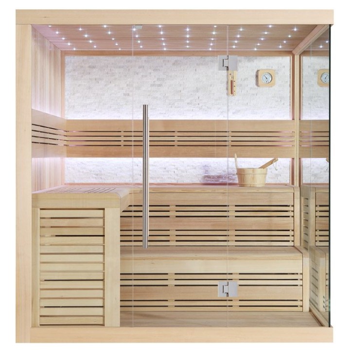 Finská sauna EAGO AWT E1105B hemlock 200×200 bez kamen