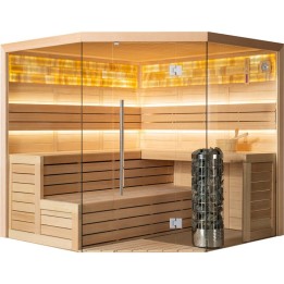 Finská sauna EAGO AWT E1621B hemlock 200×200 9 kW Cilindro
