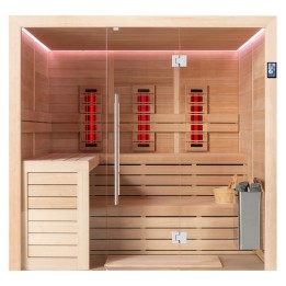 Finská sauna EAGO AWT E1612B-IR hemlock 200×170 9 kW TheWall