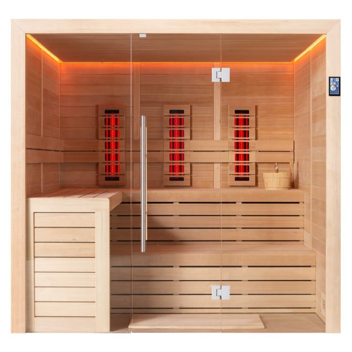 Finská sauna EAGO AWT E1612C-IR hemlock 180×160 bez kamen