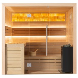 Finská sauna EAGO AWT B1622B hemlock 200×170 9 kW EOS Bi-O Cubo