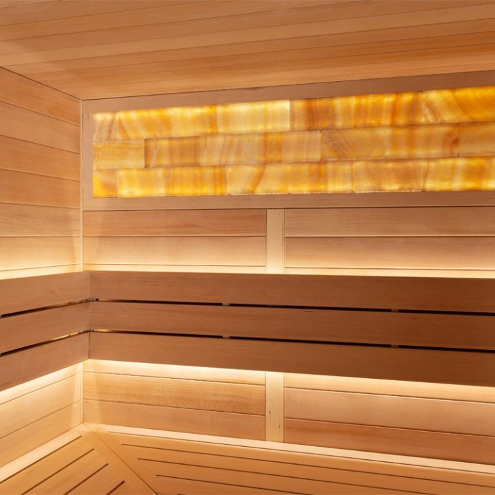 Finská sauna EAGO AWT B1622B hemlock 200×170 9 kW EOS Bi-O Cubo