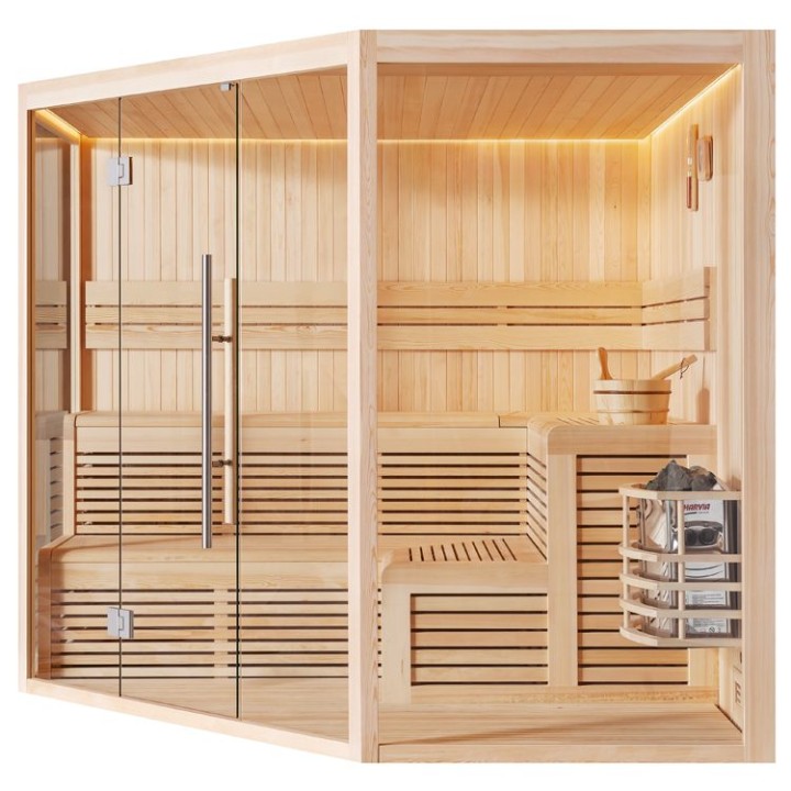 Finská sauna EAGO AWT B1806XL borovice 240×240 9 kW Viking Bi-O