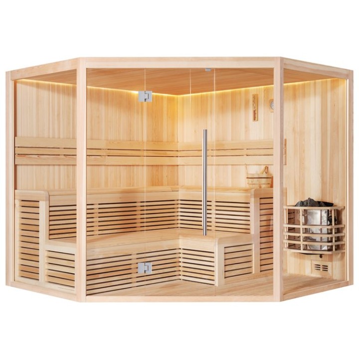 Finská sauna EAGO AWT E1806XL borovice 240×240 bez kamen