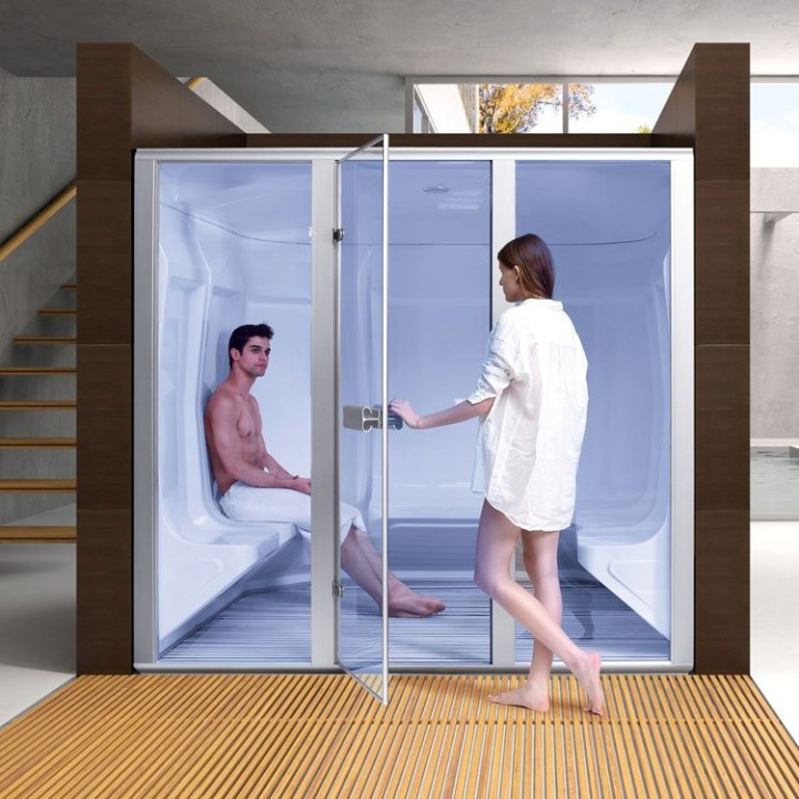 Parní sauna EAGO AWT S206A alu 220×191 10,8 kW Harvia
