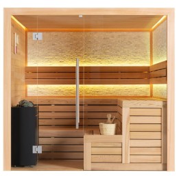 Finská sauna EAGO AWT B1603B červený cedr 200×180 9 kW Virta Bi-O