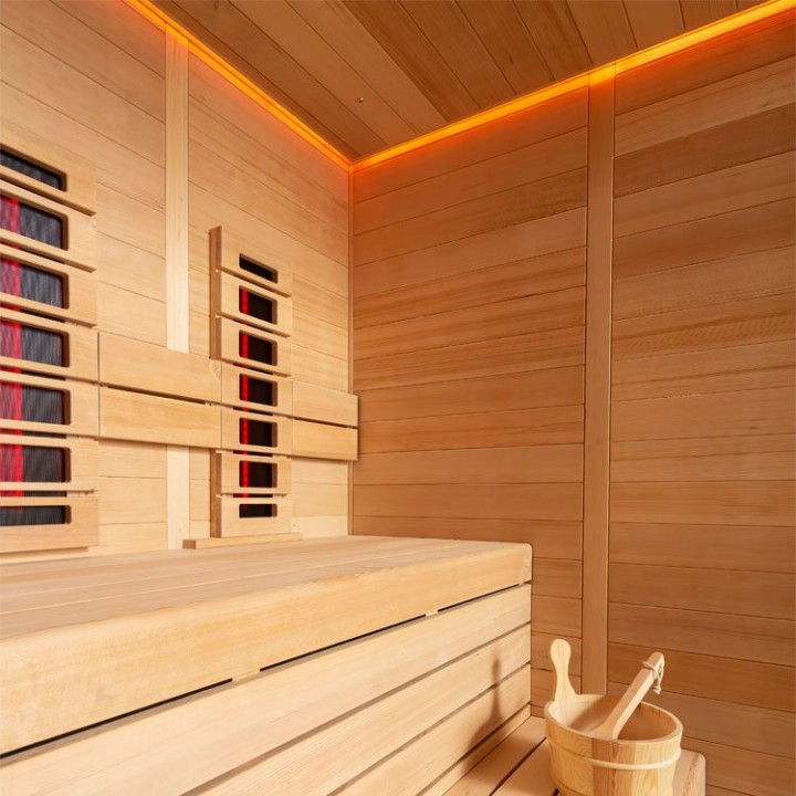 Finská sauna EAGO AWT E1614B-IR hemlock 180×150 bez kamen