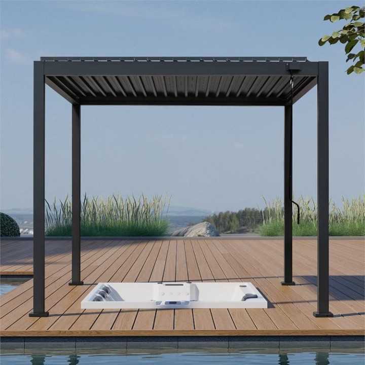 Pergola EAGO AWT P2-3A basic antracitová 3x3m s Handkurbel
