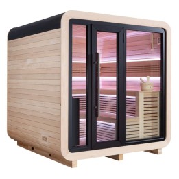 Zahradní sauna EAGO AWT Saunahaus THE CUBE X2 hemlock 225×225 bez kamen
