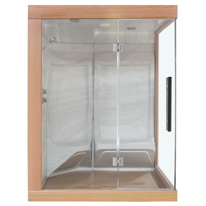 Parní sauna EAGO AWT W200B červený cedr 118×135 levé provedení