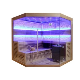 Finská sauna EAGO AWT E1242 XL červený cedr 250×250 12 kW EOS Cubo