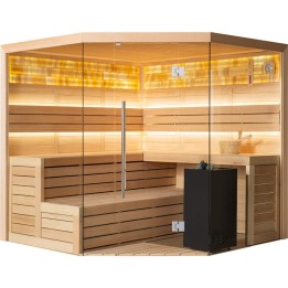 Finská sauna EAGO AWT B1621A hemlock 220×220 9 kW EOS Bi-O Cubo