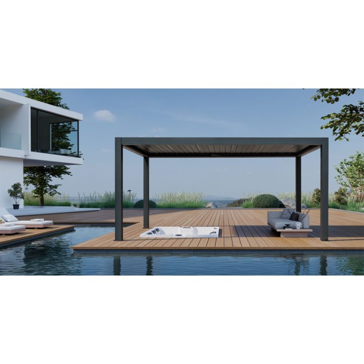 Pergola EAGO AWT P8-3C extreme antracit 3×5 m elektrická