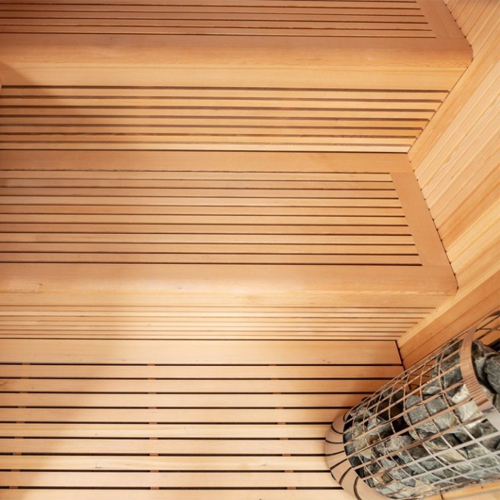 Finská sauna EAGO AWT B1102C hemlock 180×150 9 kW TheWall Bi-O