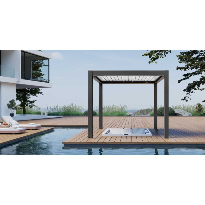 Pergola EAGO AWT P8-3A extreme černobílá 3×3 m elektrická
