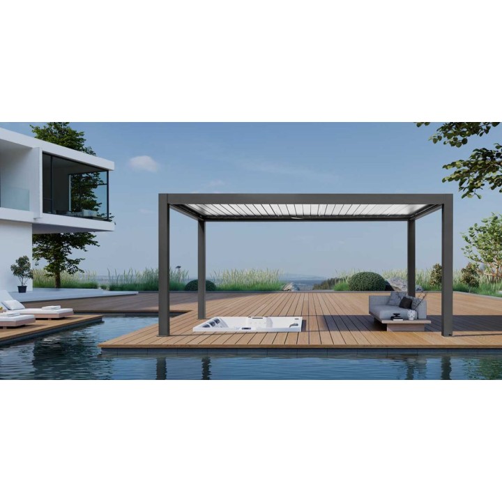 Pergola EAGO AWT P8-3C extreme černobílá 3×5 m elektrická
