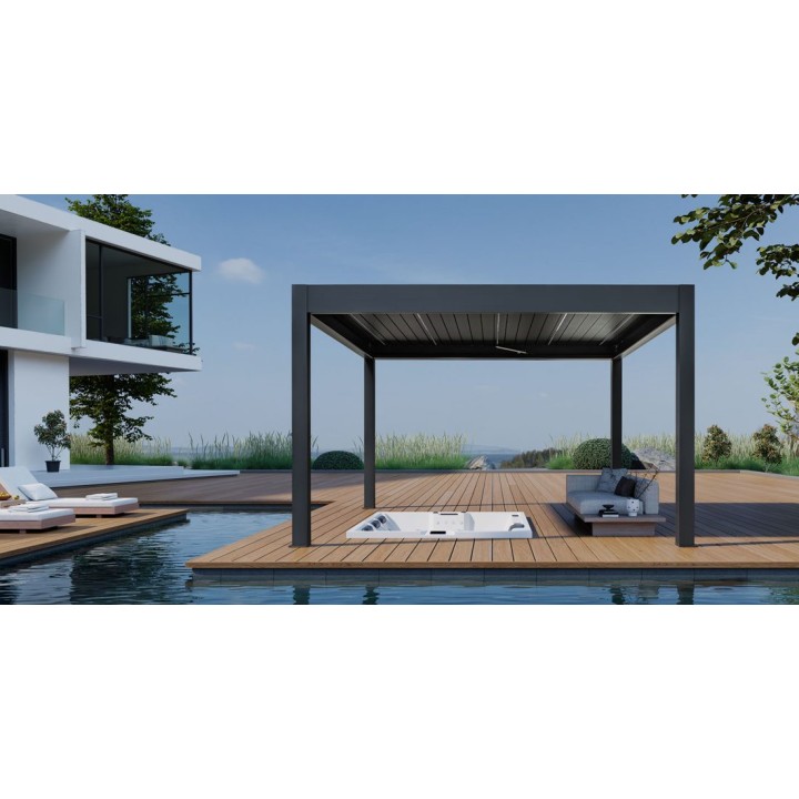 Pergola EAGO AWT P8-4A extreme antracit 4×4 m elektrická