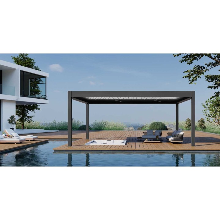 Pergola EAGO AWT P8-4B extreme černobílá 4×6 m elektrická