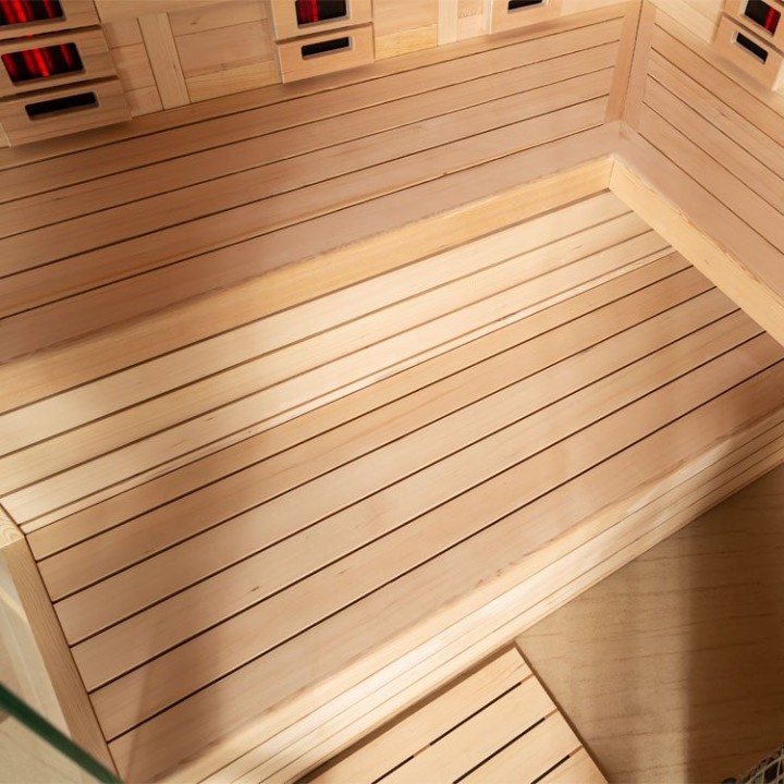 Finská sauna EAGO AWT E1611C-IR hemlock 180×180 9 kW Cilindro