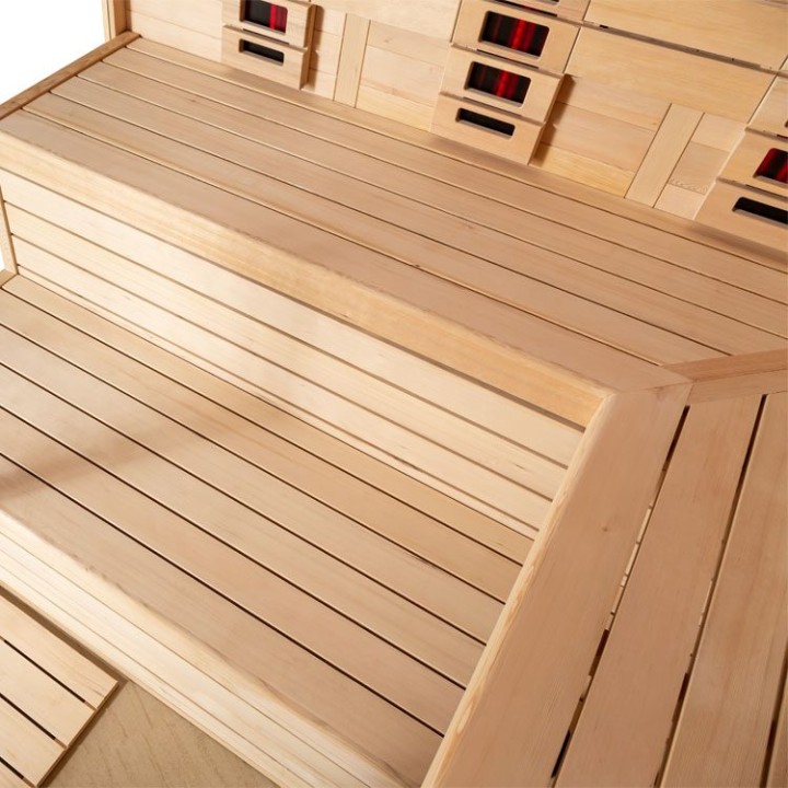 Finská sauna EAGO AWT E1611C-IR hemlock 180×180 9 kW Cilindro