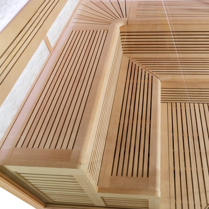 Finská sauna EAGO AWT B1101 XL hemlock 250×250 9 kW EOS BiO-Cubo