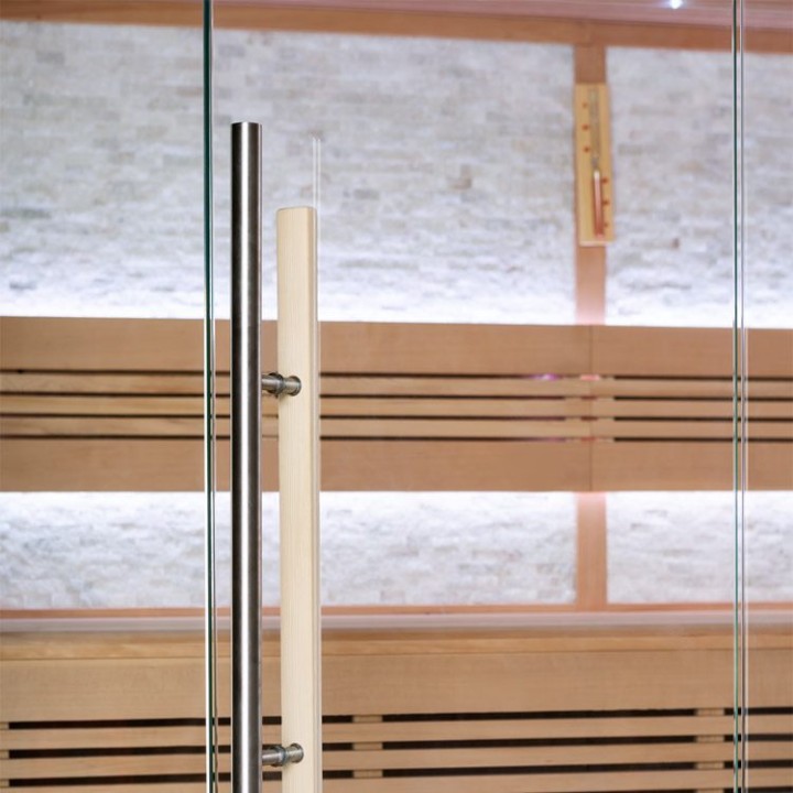 Finská sauna EAGO AWT B1101 XL hemlock 250×250 9 kW EOS BiO-Cubo