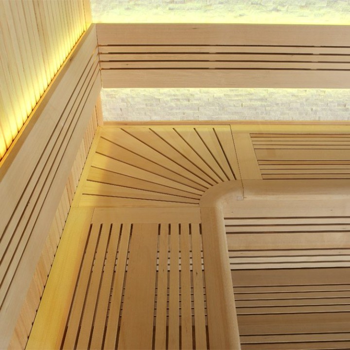Finská sauna EAGO AWT B1105A hemlock 220×200 9 kW Virta Bi-O