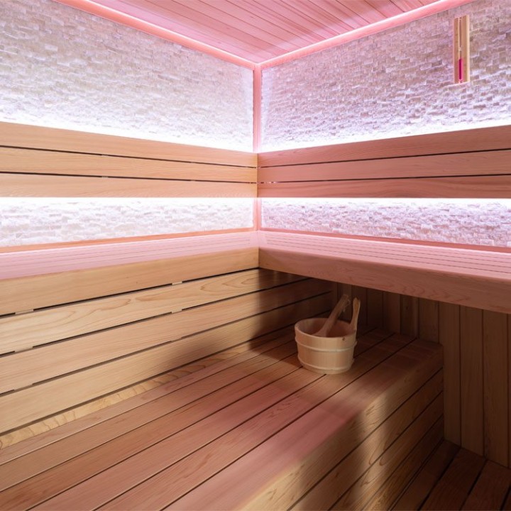 Finská sauna EAGO AWT B1601B červený cedr 200×200 9 kW Virta Bi-O