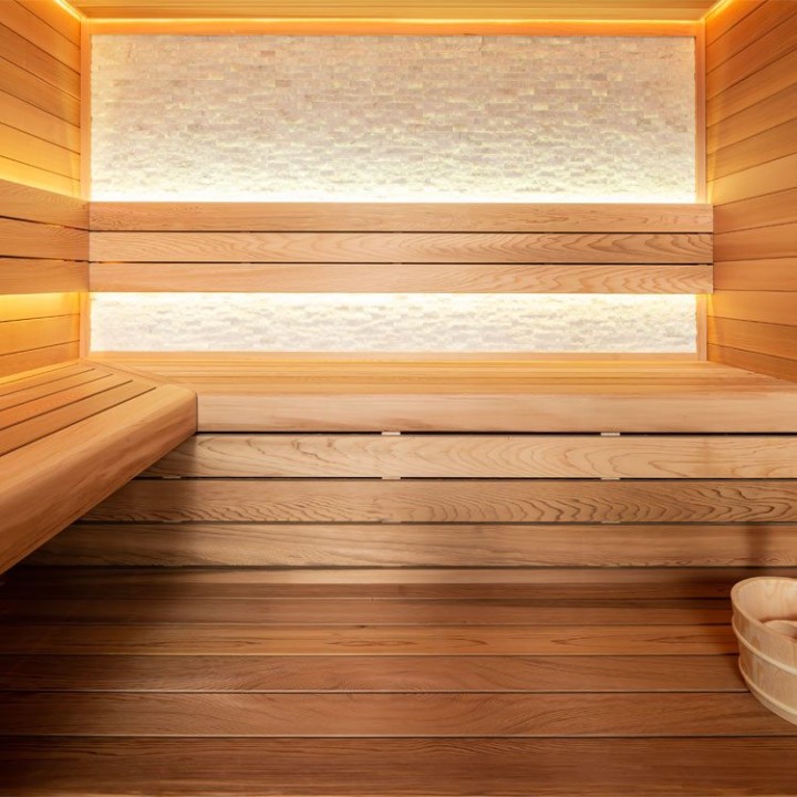 Finská sauna EAGO AWT B1602B červený cedr 200×170 9 kW Virta Bi-O