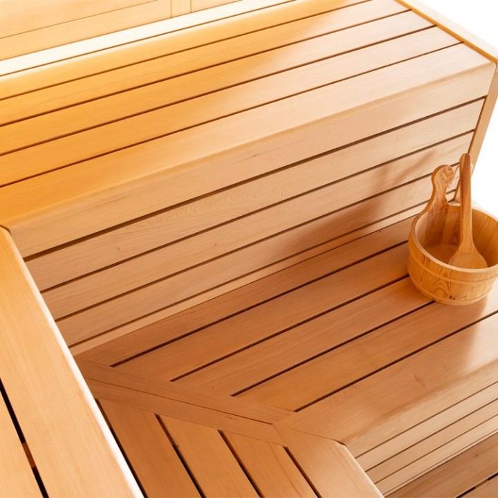 Finská sauna EAGO AWT B1623A hemlock 220×200 9 kW Virta Bi-O