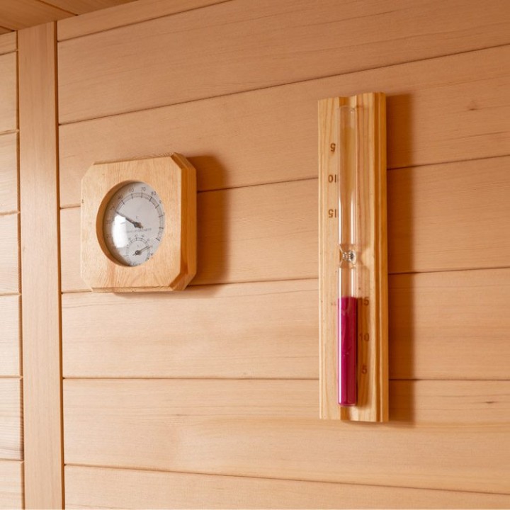 Finská sauna EAGO AWT B1623XL hemlock 240×200 9 kW EOS Bi-O Cubo