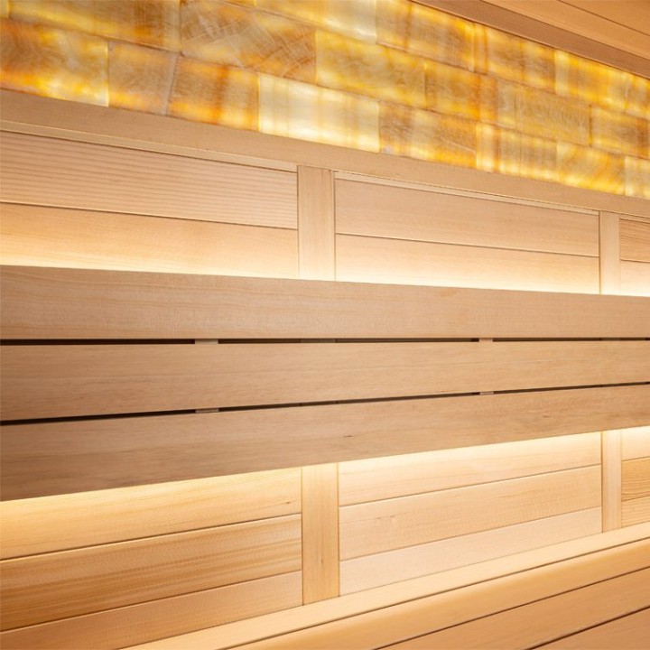Finská sauna EAGO AWT B1624A hemlock 200×160 9 kW TheWall Bi-O