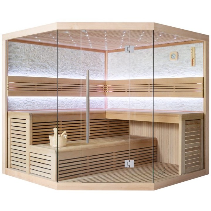 Finská sauna EAGO AWT E1101A hemlock 220×220 bez kamen