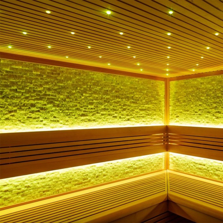 Finská sauna EAGO AWT E1101B hemlock 200×200 9 kW Cilindro