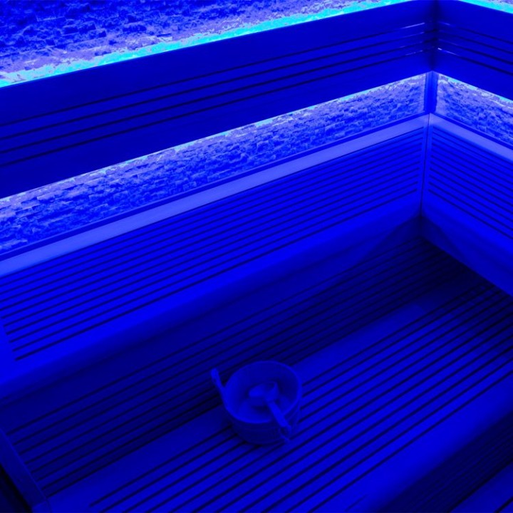 Finská sauna EAGO AWT E1101B hemlock 200×200 9 kW Cilindro