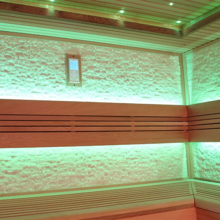 Finská sauna EAGO AWT E1242C červený cedr 180×180 9 kW Kivi