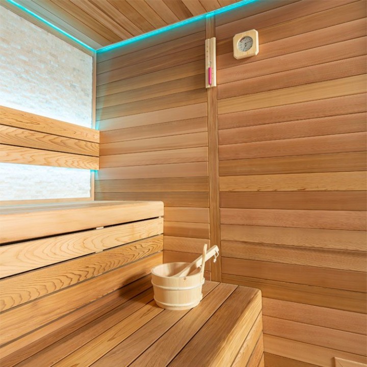 Finská sauna EAGO AWT E1602B červený cedr 200×170 bez kamen