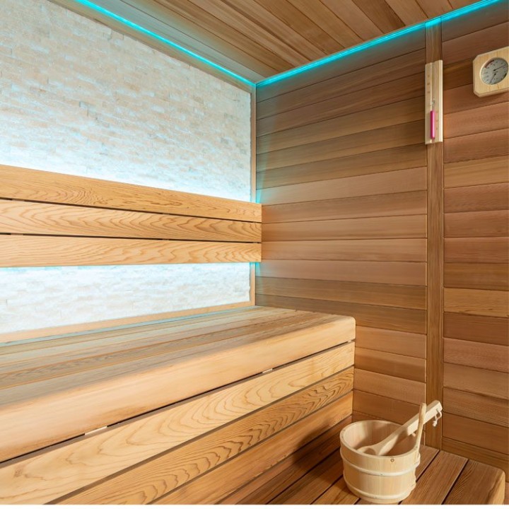 Finská sauna EAGO AWT E1602C červený cedr 180×160 9 kW TheWall