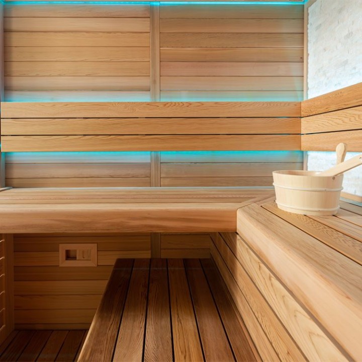 Finská sauna EAGO AWT E1602C červený cedr 180×160 9 kW TheWall