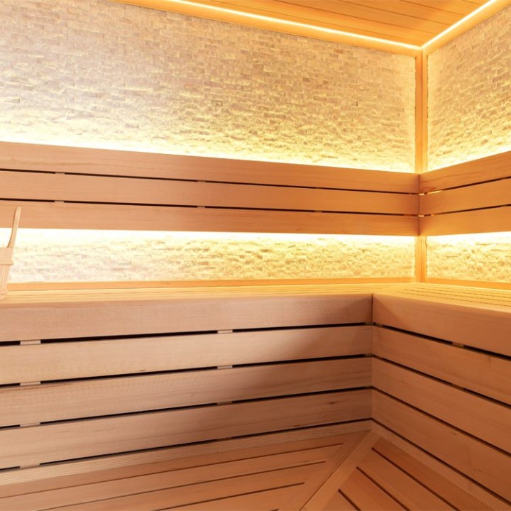 Finská sauna EAGO AWT E1603B hemlock 200×180 9 kW Cilindro