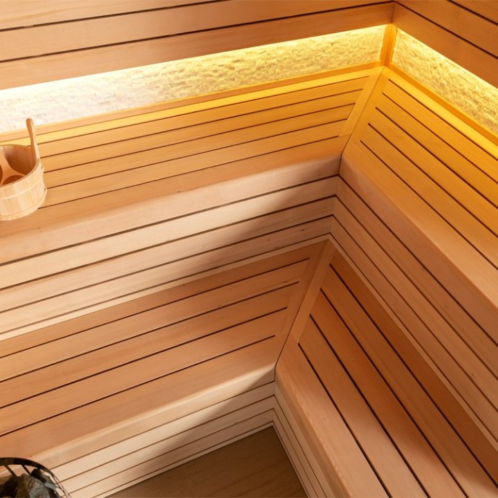 Finská sauna EAGO AWT E1603B hemlock 200×180 9 kW Virta