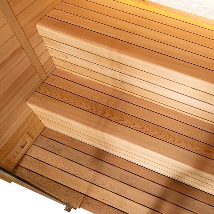 Finská sauna EAGO AWT E1604B červený cedr 180×150 6 kW TheWall