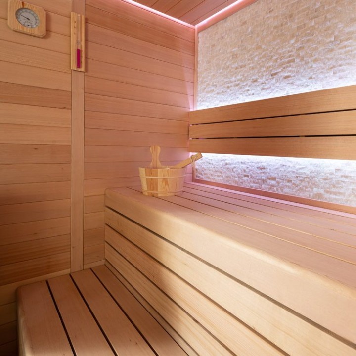 Finská sauna EAGO AWT E1604C hemlock 160×150 bez kamen