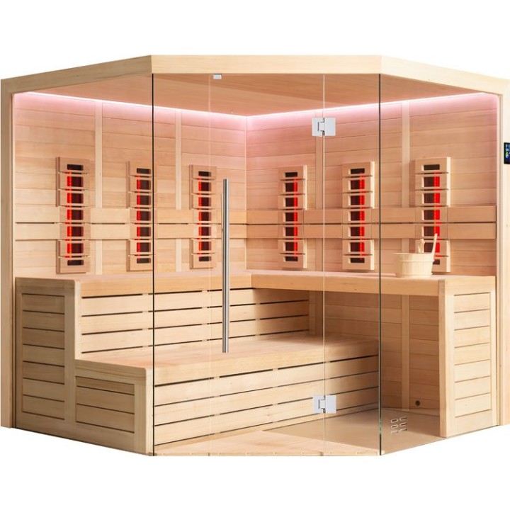Finská sauna EAGO AWT E1611C-IR hemlock 180×180 bez kamen
