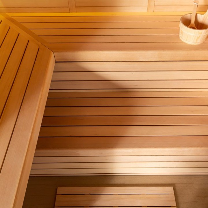 Finská sauna EAGO AWT E1612A hemlock 220×200 9 kW Virta