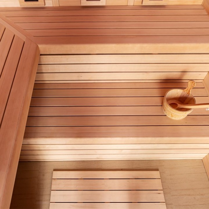Finská sauna EAGO AWT E1612B-IR hemlock 200×170 9 kW TheWall